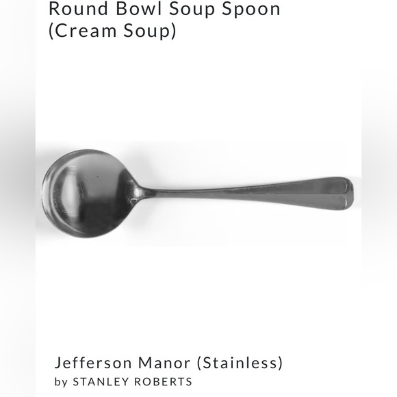 Jefferson Manor Stainless Round Bowl Soup Spoon Set of 6 - Picture 2 of 6